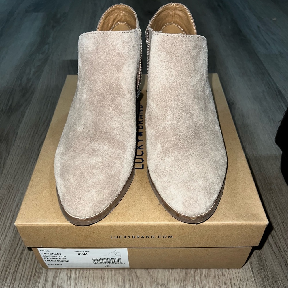 Lucky Brand New LP- Fenley Stonerock Oiled Suede Booties
